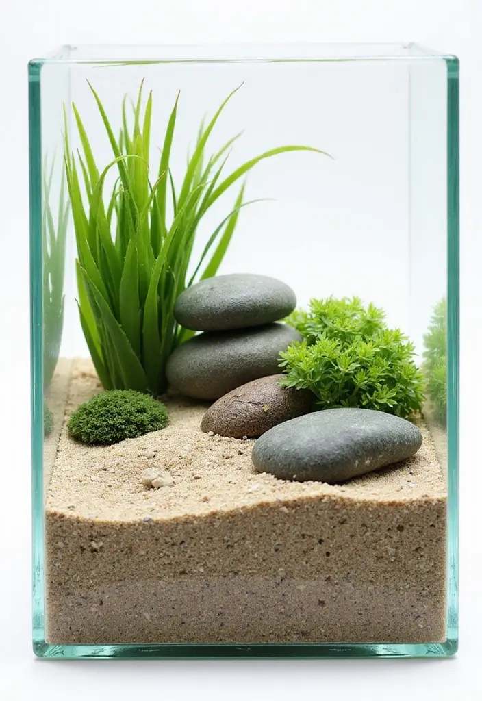 30 Unique Plant Terrarium Ideas for Small Green Worlds 3 30 Unique Plant Terrarium Ideas for Small Green Worlds - 3. Mini Zen Garden