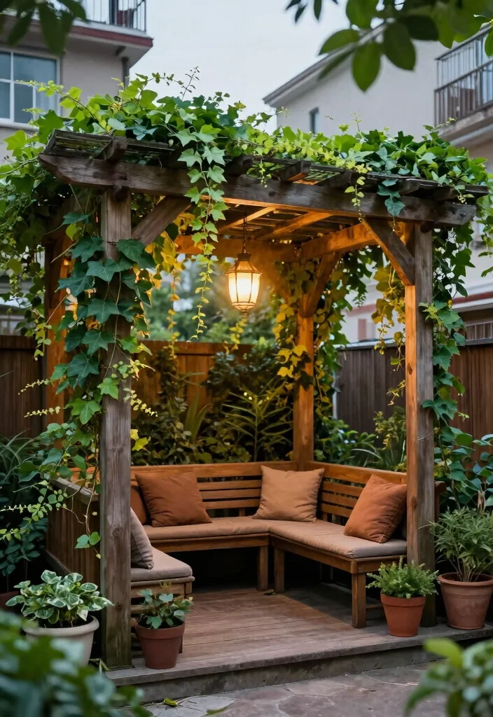 10 ACNH Pergola Ideas Inspired by Cozy Outdoor Design - 1. Rustic Wooden Charm 1