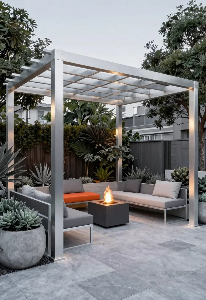10 ACNH Pergola Ideas Inspired by Cozy Outdoor Design - 2. Modern Minimalism 1