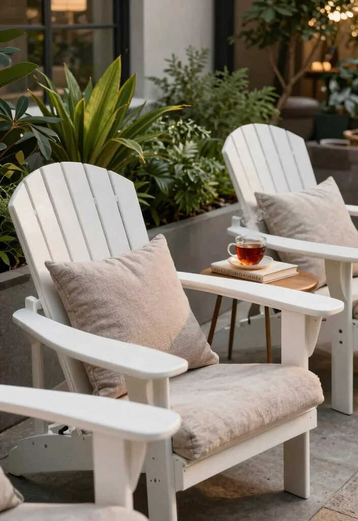 10 Adirondack Chair Patio Ideas for Relaxed Outdoor Living 34 10 Adirondack Chair Patio Ideas for Relaxed Outdoor Living - 4. Eco-Friendly Fabrics for Comfort 1