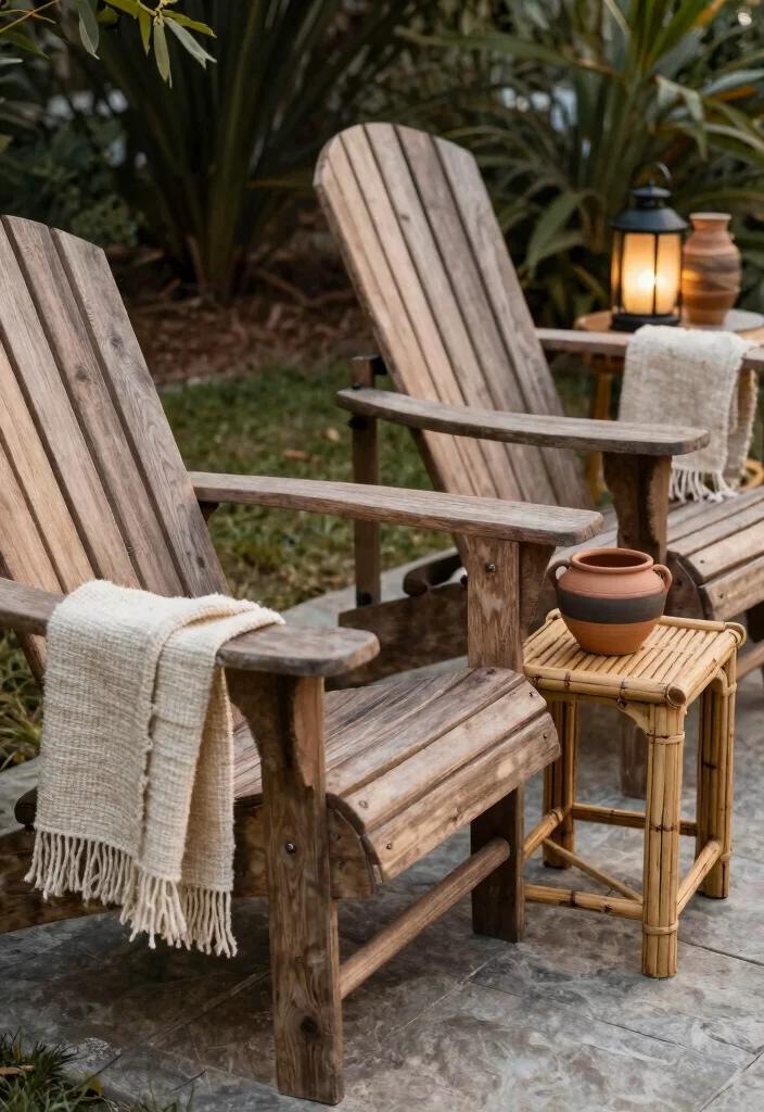 10 Adirondack Chair Patio Ideas for Relaxed Outdoor Living 67 10 Adirondack Chair Patio Ideas for Relaxed Outdoor Living - 7. Adirondack Chairs with Sustainable Accessories 1