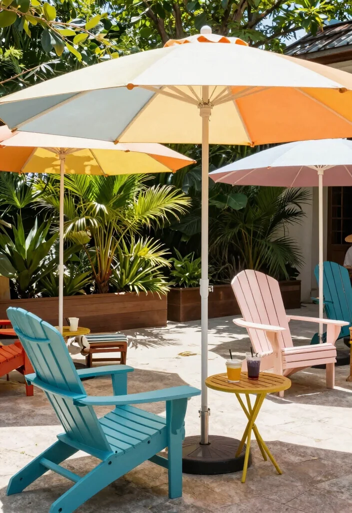 10 Adirondack Chair Patio Ideas for Relaxed Outdoor Living 89 10 Adirondack Chair Patio Ideas for Relaxed Outdoor Living - 9. Adirondack Chairs with Built-In Shade Options 1