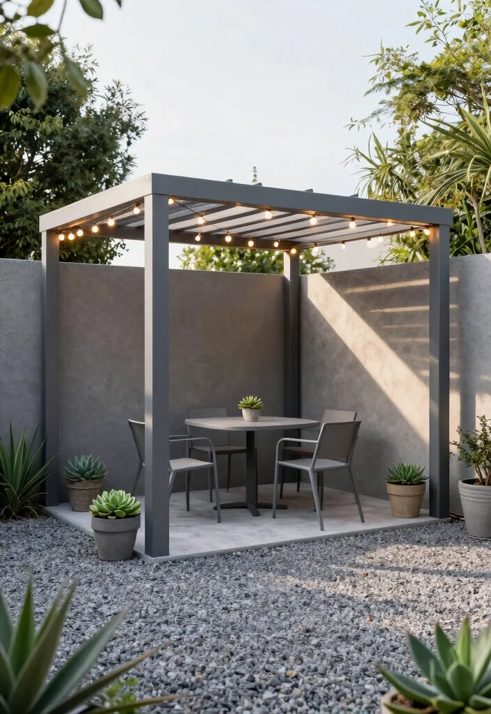 10 Aluminum Pergola Ideas for Modern Low Maintenance Yards - 1. Sleek Minimalist Design 1