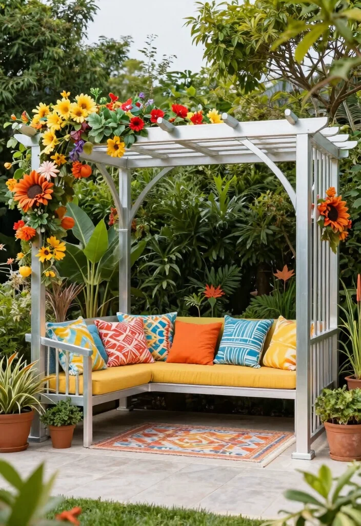 10 Aluminum Pergola Ideas for Modern Low Maintenance Yards - 10. Seasonal Decor Flexibility 1