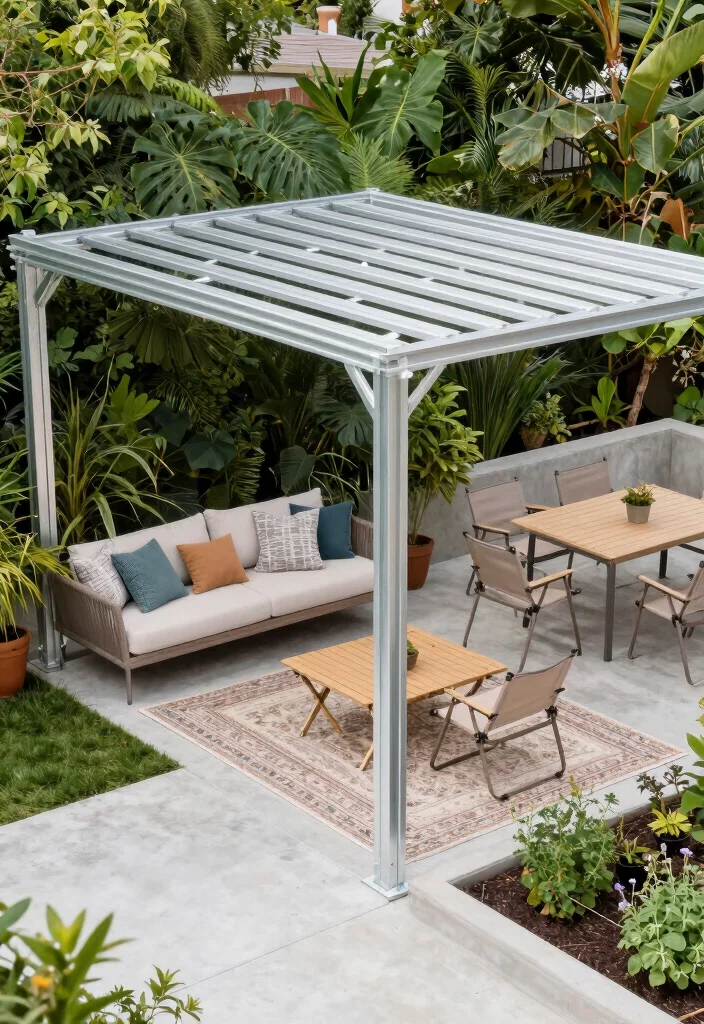 10 Aluminum Pergola Ideas for Modern Low Maintenance Yards - 7. Multi-Functional Space 1