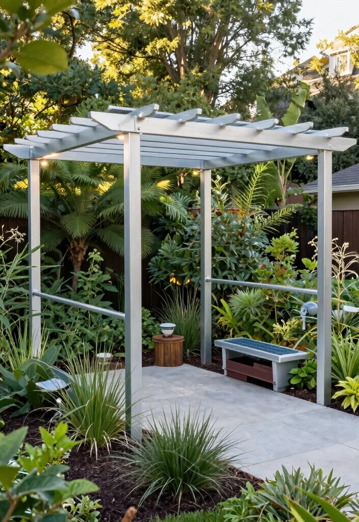 10 Aluminum Pergola Ideas for Modern Low Maintenance Yards - 9. Eco-Friendly Features 1