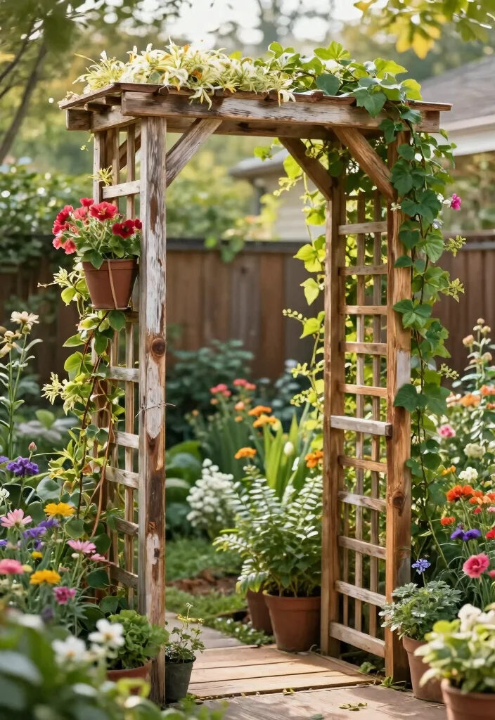 10 Arbor Trellis Ideas to Create Garden Entrances and Shade - 10. DIY Arbor Trellis for Personal Touch 1