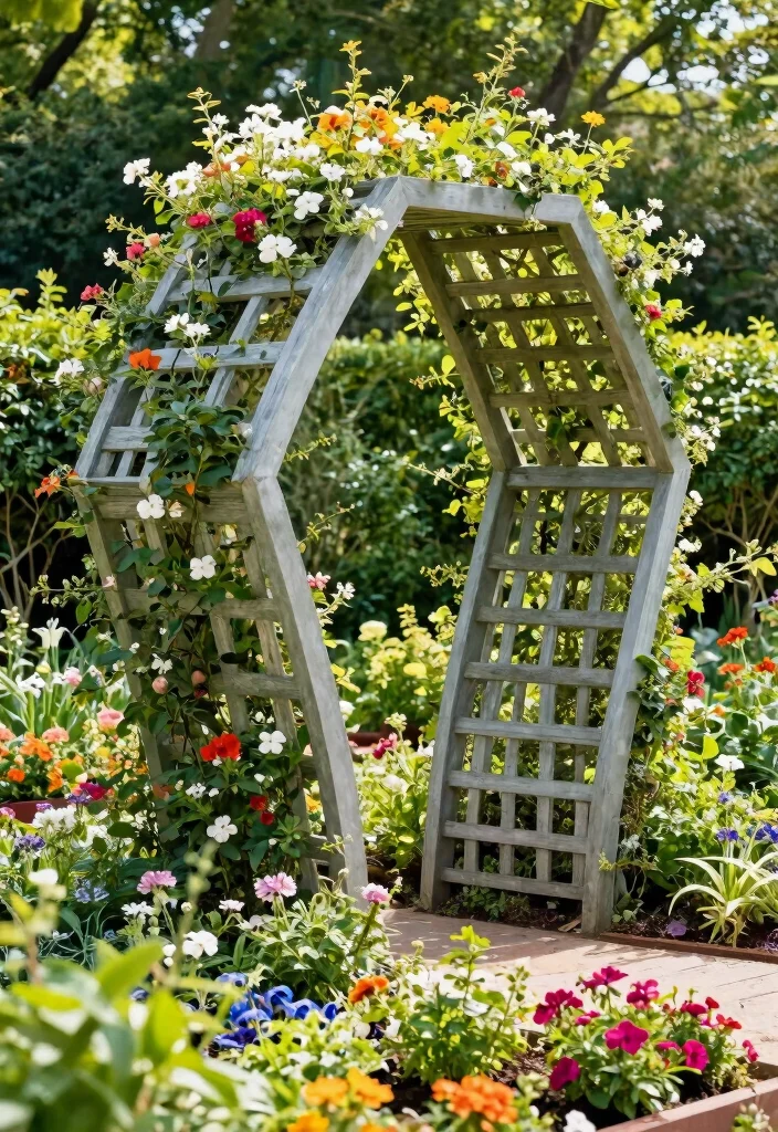 10 Arbor Trellis Ideas to Create Garden Entrances and Shade - 6. Hexagonal Trellis for Unique Shape 1