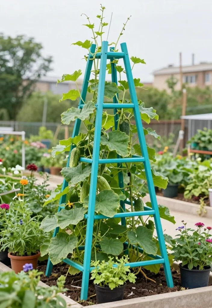10 Arbor Trellis Ideas to Create Garden Entrances and Shade - 7. Triangle Trellis for Vertical Interest 1