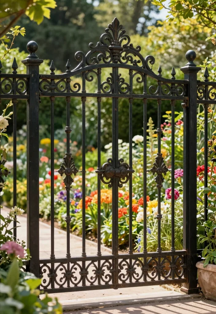10 Back Garden Fence Ideas for Privacy and Structure - 10. Vintage Style Iron Fencing 1