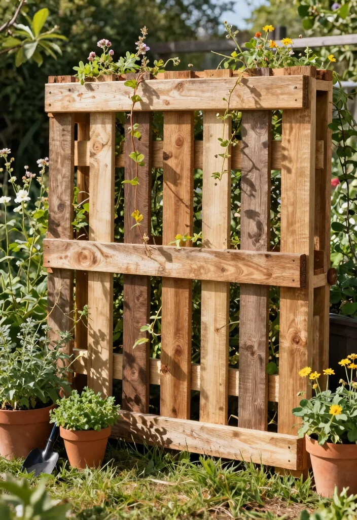 10 Back Garden Fence Ideas for Privacy and Structure - 3. Rustic Wooden Pallet Fence 1