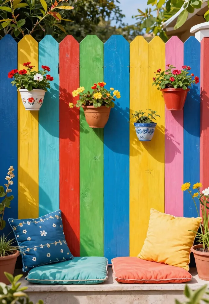 10 Back Garden Fence Ideas for Privacy and Structure - 7. Painted Panel Fences 1