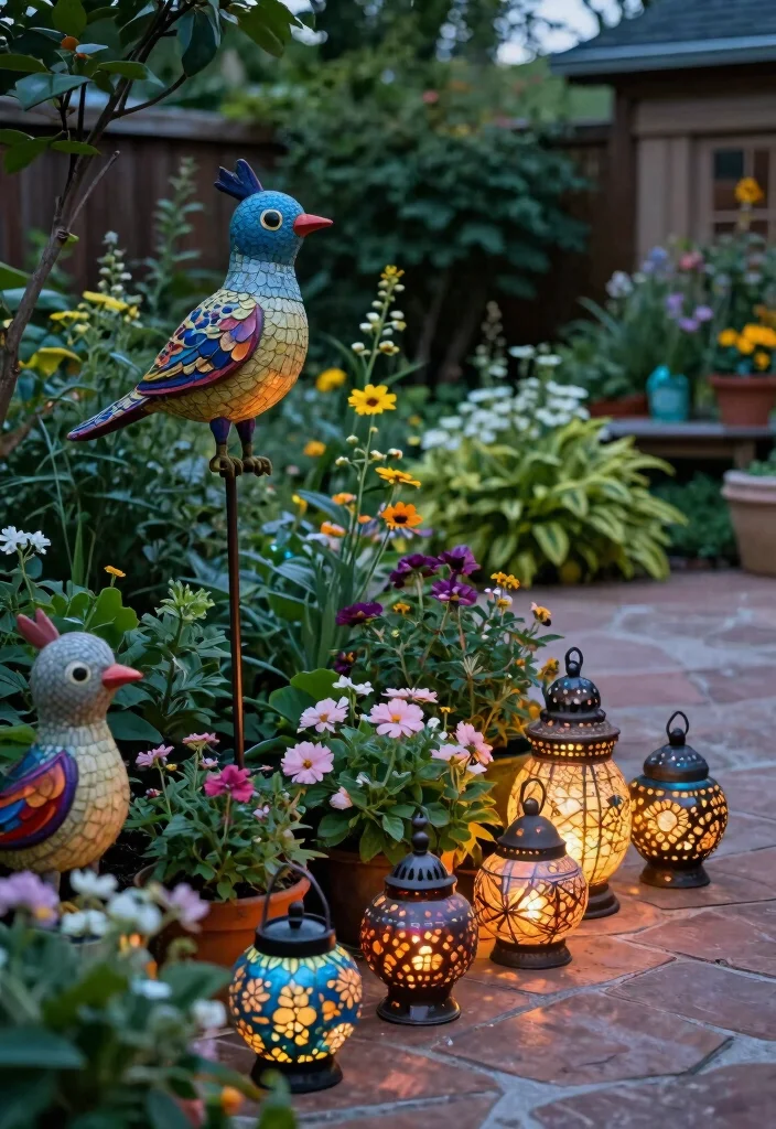 10 Back Garden Patio Ideas for Everyday Outdoor Enjoyment - 5. Artistic Outdoor Decor 1