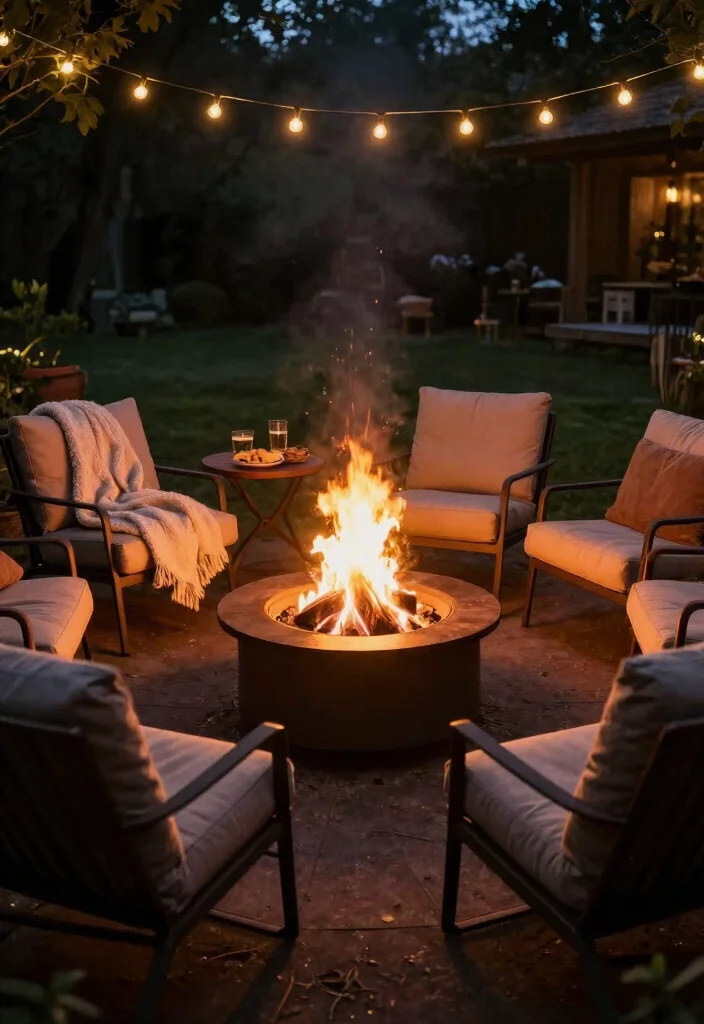 10 Back Garden Patio Ideas for Everyday Outdoor Enjoyment - 7. Fire Pits for Gathering 1