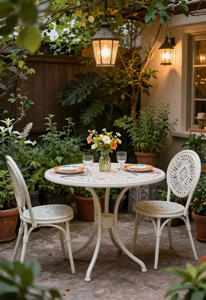 10 Backyard Corner Patio Ideas for Cozy Outdoor Seating - 5. Add a Small Dining Set 1