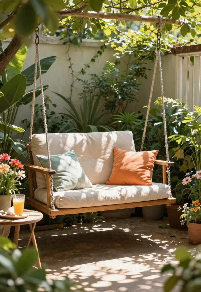 10 Backyard Corner Patio Ideas for Cozy Outdoor Seating - 6. Hang Hammocks or Swing Chairs 1