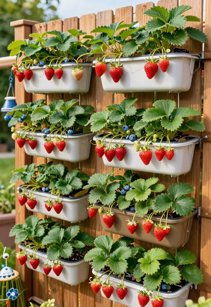 10 Berry Trellis Ideas for Organized and Productive Gardens - 3. Vertical Garden Wall Planters 1