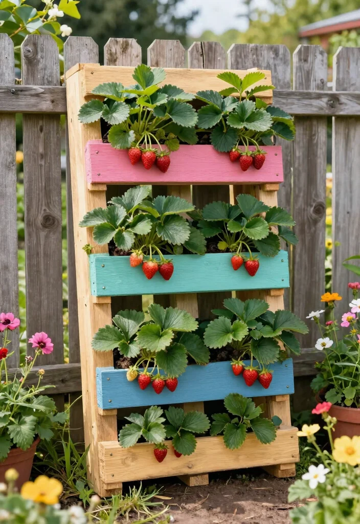 10 Berry Trellis Ideas for Organized and Productive Gardens - 9. Pallet Berry Vertical Garden 1