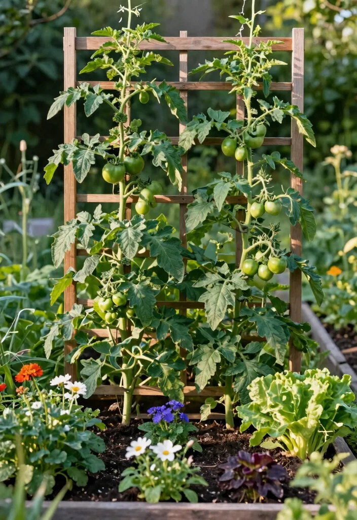 10 Best Tomato Trellis Ideas for Healthy and Easy Harvests - 3. Vertical Grid Trellis 1