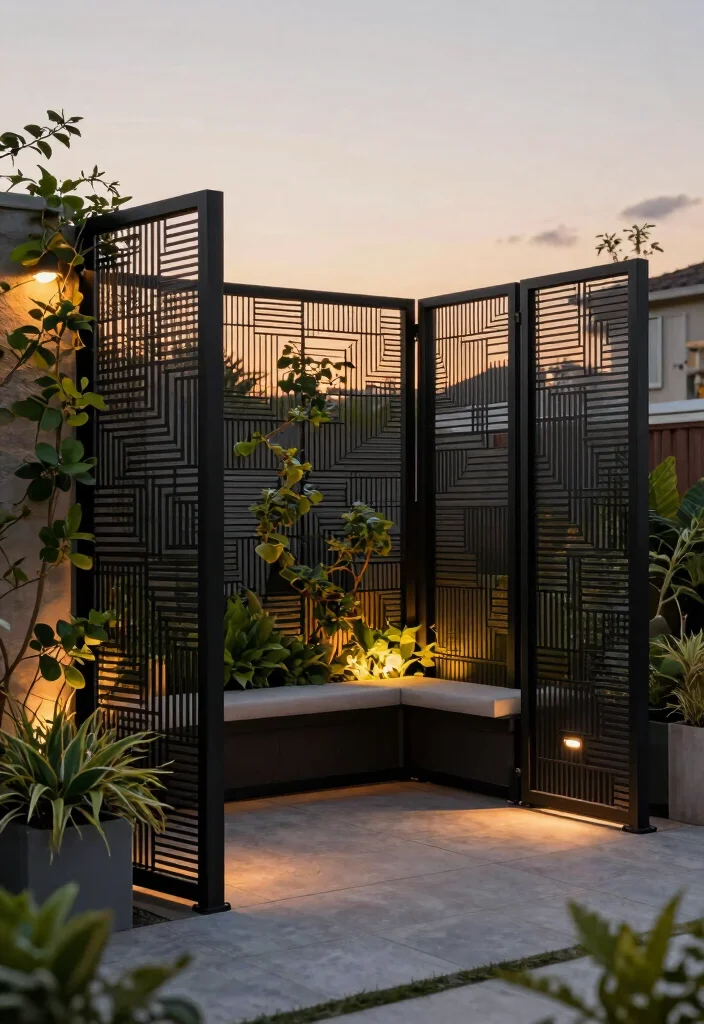 10 Black Patio Ideas for Bold and Modern Outdoor Style - 5. Black Privacy Screens 1