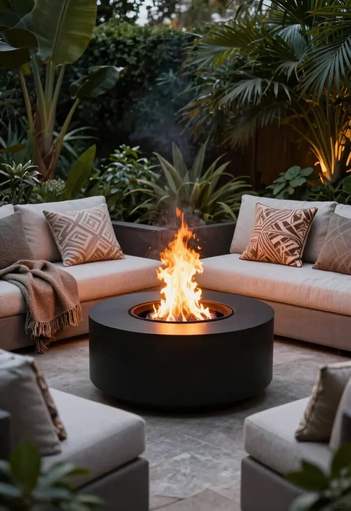 10 Black Patio Ideas for Bold and Modern Outdoor Style - 7. Black Fire Pits 1