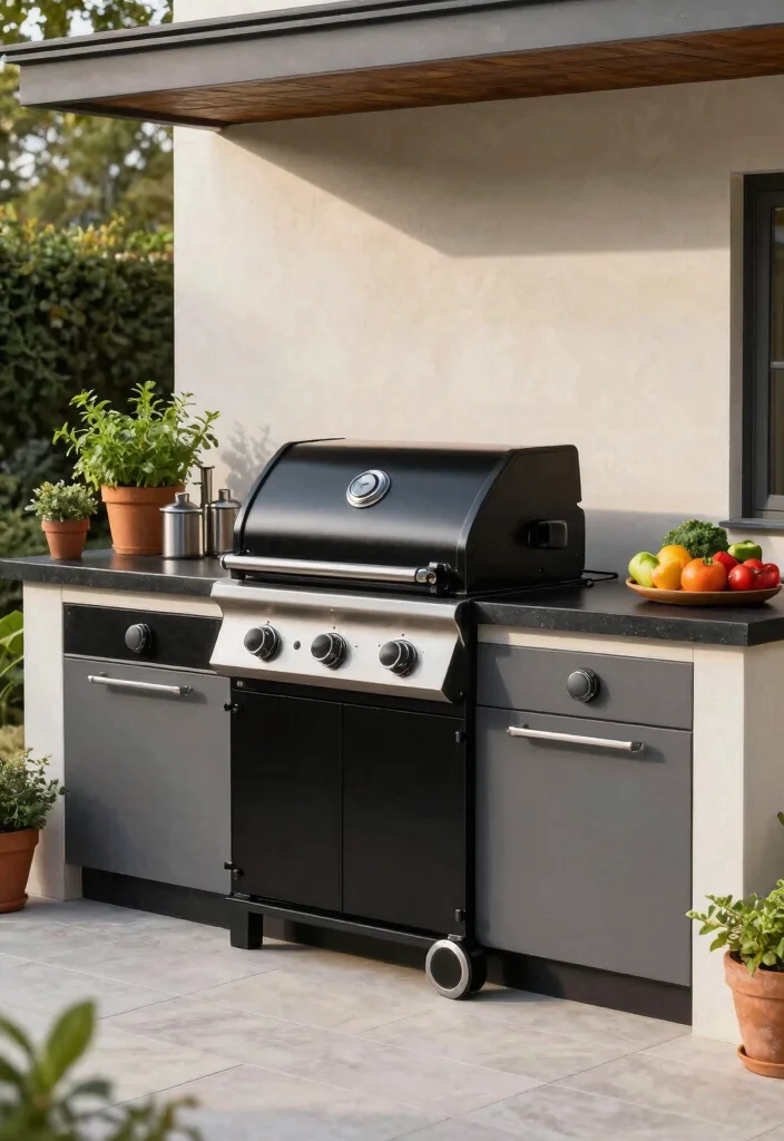 10 Black Patio Ideas for Bold and Modern Outdoor Style - 9. Artistic Black Grills 1