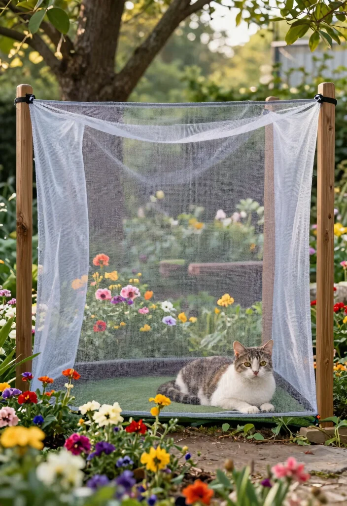 10 Cat Fence Ideas to Keep Pets Safe Outdoors - 10. Mesh Cat Fencing System 1