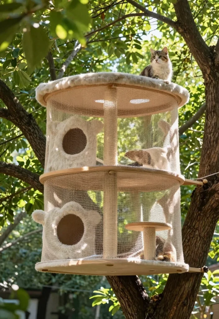 10 Cat Fence Ideas to Keep Pets Safe Outdoors - 5. Elevated Cat Enclosure 1