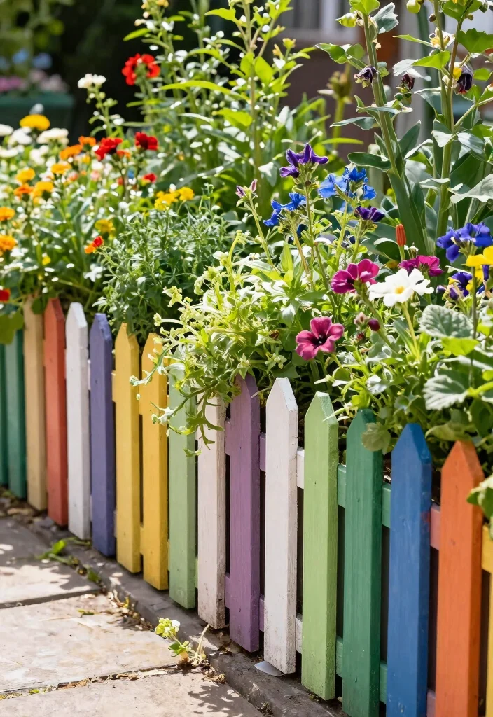 10 Corner Picket Fence Ideas for Charming Garden Borders - 9. Decorated with Planters 1