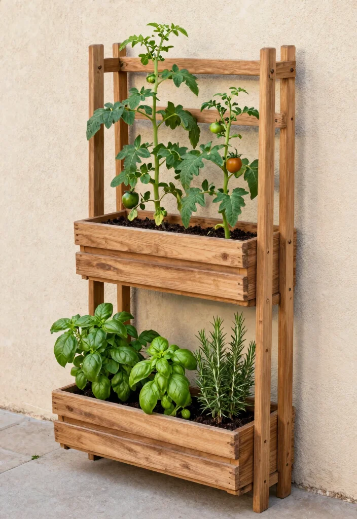 10 Corner Trellis Ideas to Maximize Small Garden Spaces - 3. Vertical Planter Trellis Combo 1