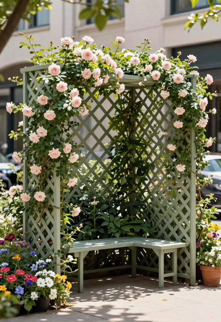 10 Corner Trellis Ideas to Maximize Small Garden Spaces - 6. Lattice Trellis for Privacy 1