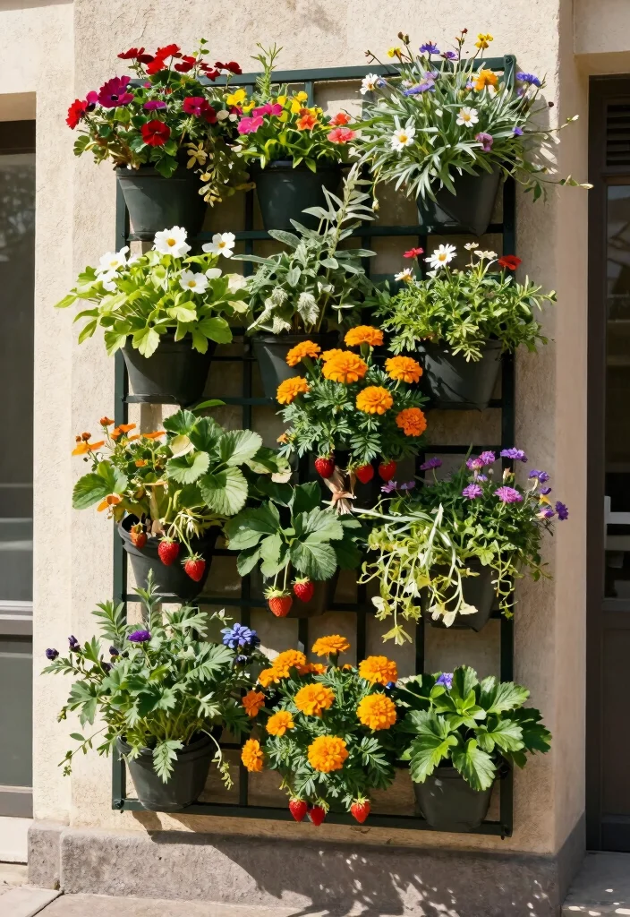10 Corner Trellis Ideas to Maximize Small Garden Spaces - 7. Vertical Wall Planters with Trellis 1