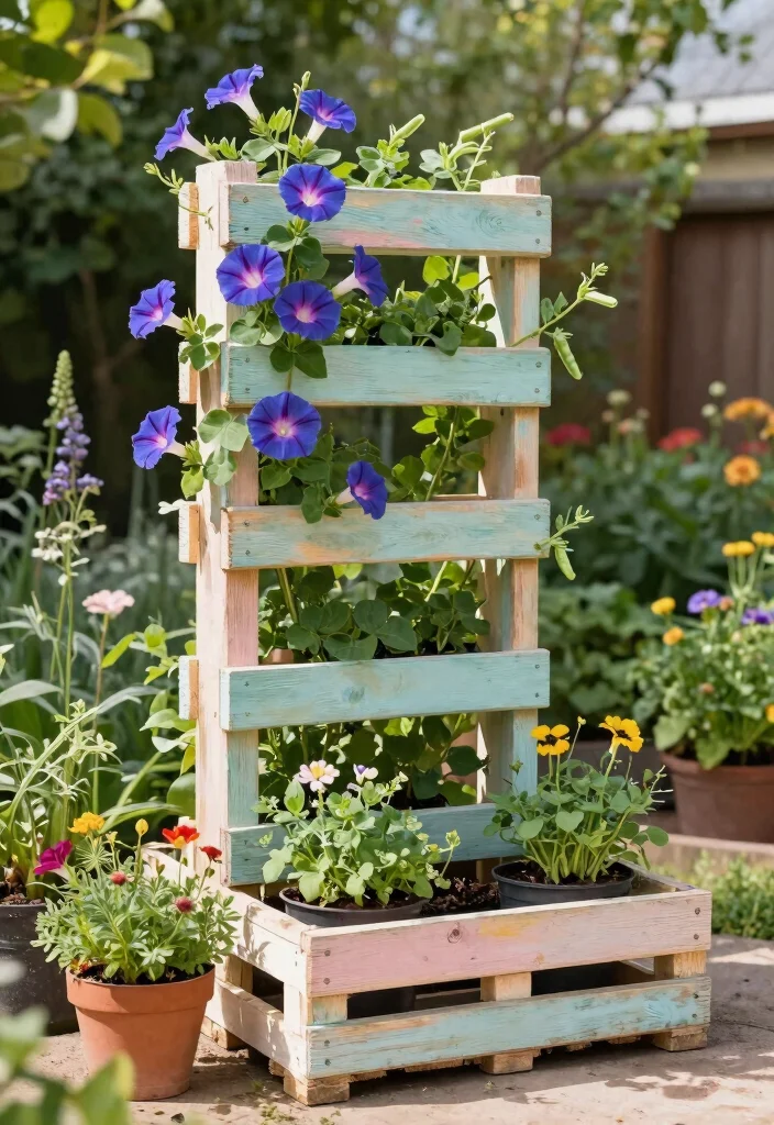 10 Corner Trellis Ideas to Maximize Small Garden Spaces - 8. Pallet Trellis for DIY Enthusiasts 1