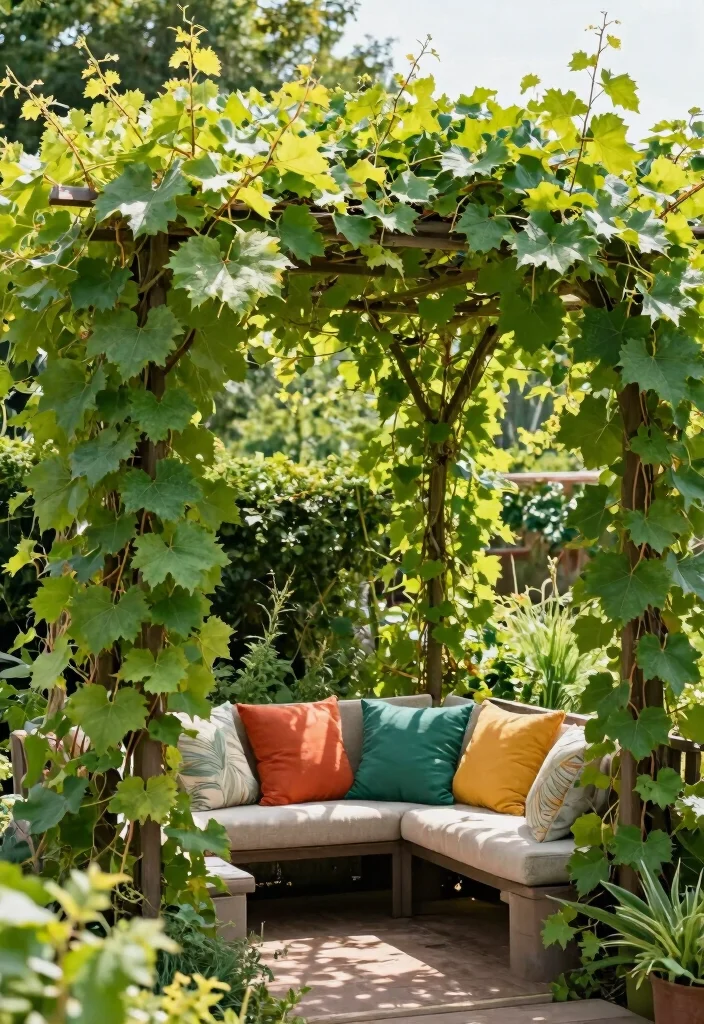 10 Corner Trellis Ideas to Maximize Small Garden Spaces - 9. Shade-Giving Trellis 1