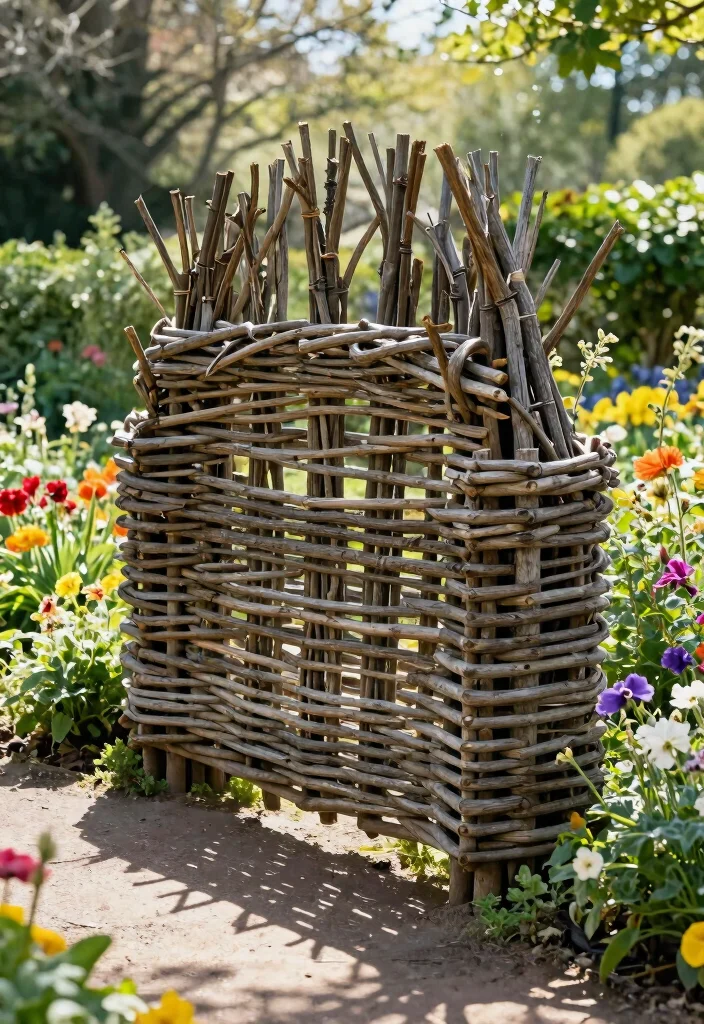 10 Country Garden Fence Ideas for Classic Rural Charm - 4. The Charming Wattle Fence 1