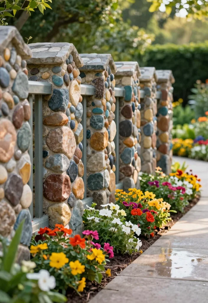 10 Country Garden Fence Ideas for Classic Rural Charm - 7. Decorative Stone Fencing 1