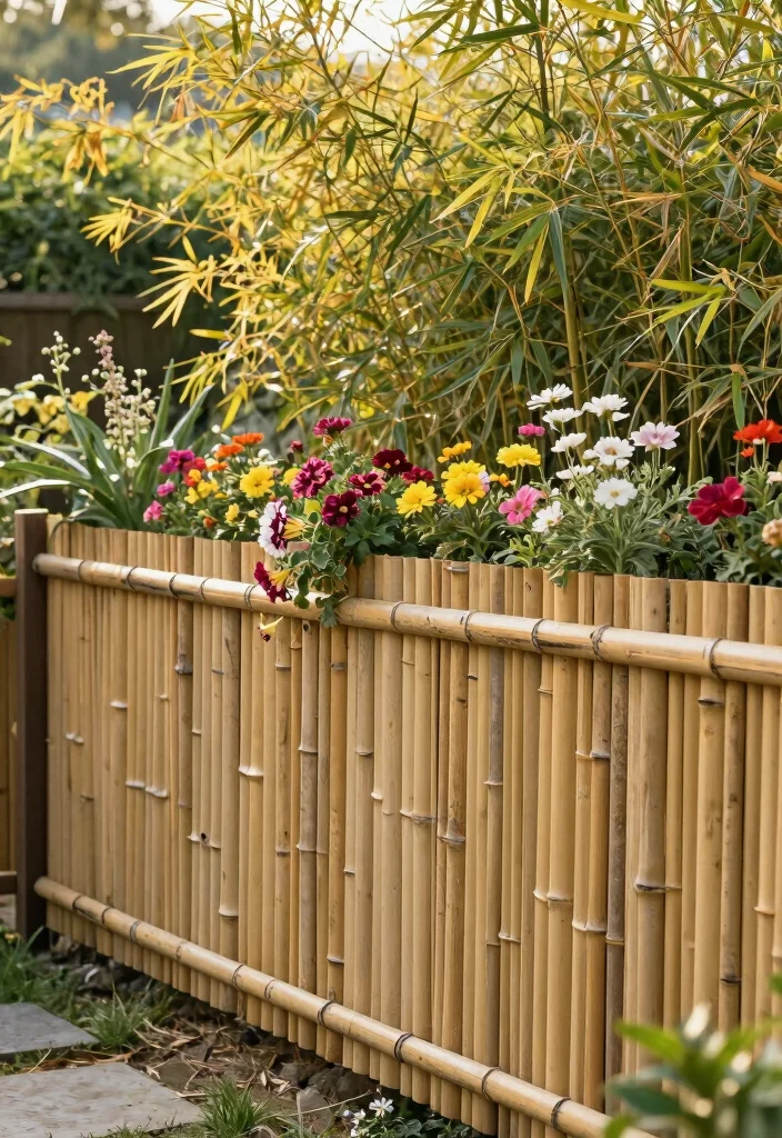 10 Country Garden Fence Ideas for Classic Rural Charm - 8. Bamboo Fencing 1