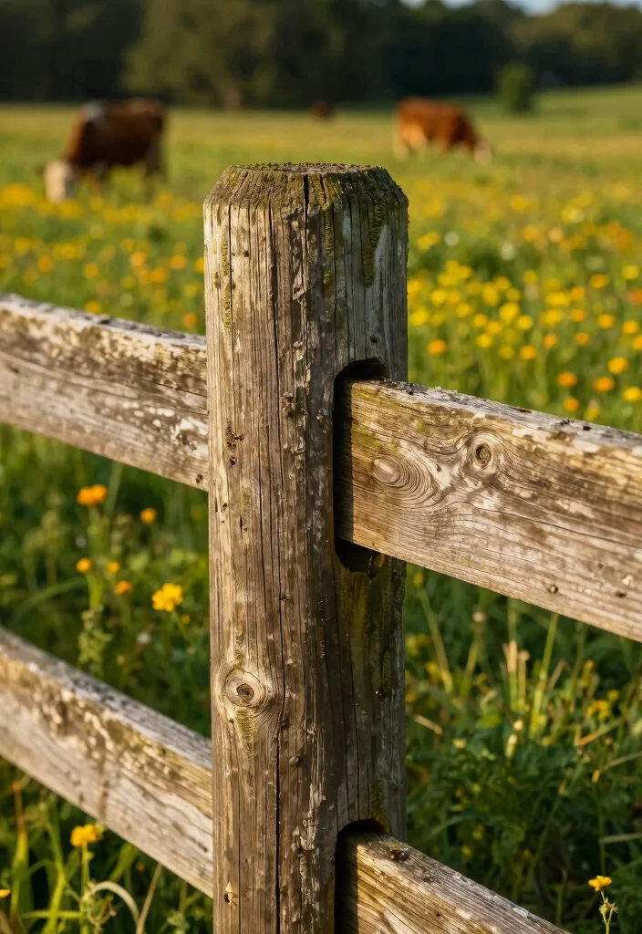10 Cow Fence Ideas for Rustic and Functional Outdoor Style - 1. Traditional Wooden Post Fencing 1