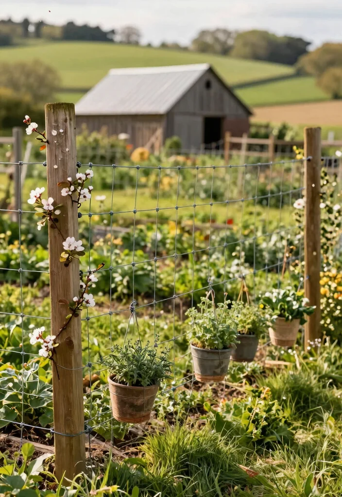 10 Cow Fence Ideas for Rustic and Functional Outdoor Style - 2. Wire Fencing with Rustic Touches 1