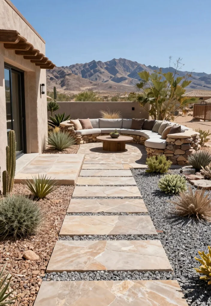 10 Desert Patio Ideas for Heat Smart Outdoor Living - 4. Sustainable Hardscaping 1