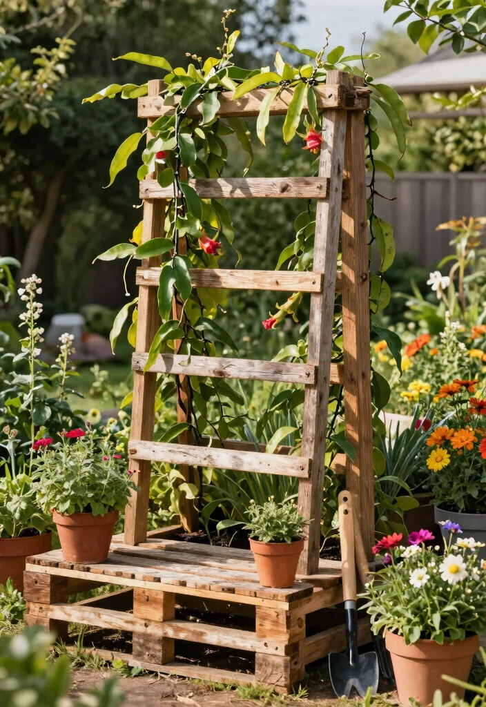 10 Dragon Fruit Trellis Ideas for Strong and Productive Growth - 3. DIY Pallet Trellis 1