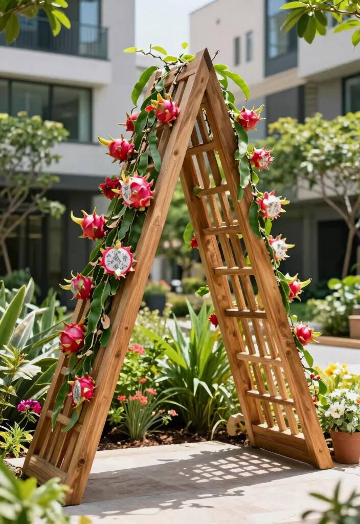 10 Dragon Fruit Trellis Ideas for Strong and Productive Growth - 5. Triangle Frame Trellis 1