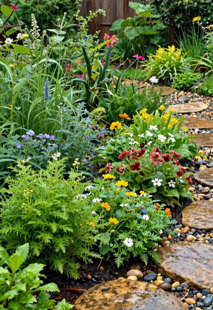 10 One Acre Backyard Ideas for Functional and Scenic Outdoor Layouts - 6. Rain Gardens for Sustainable Water Management 1