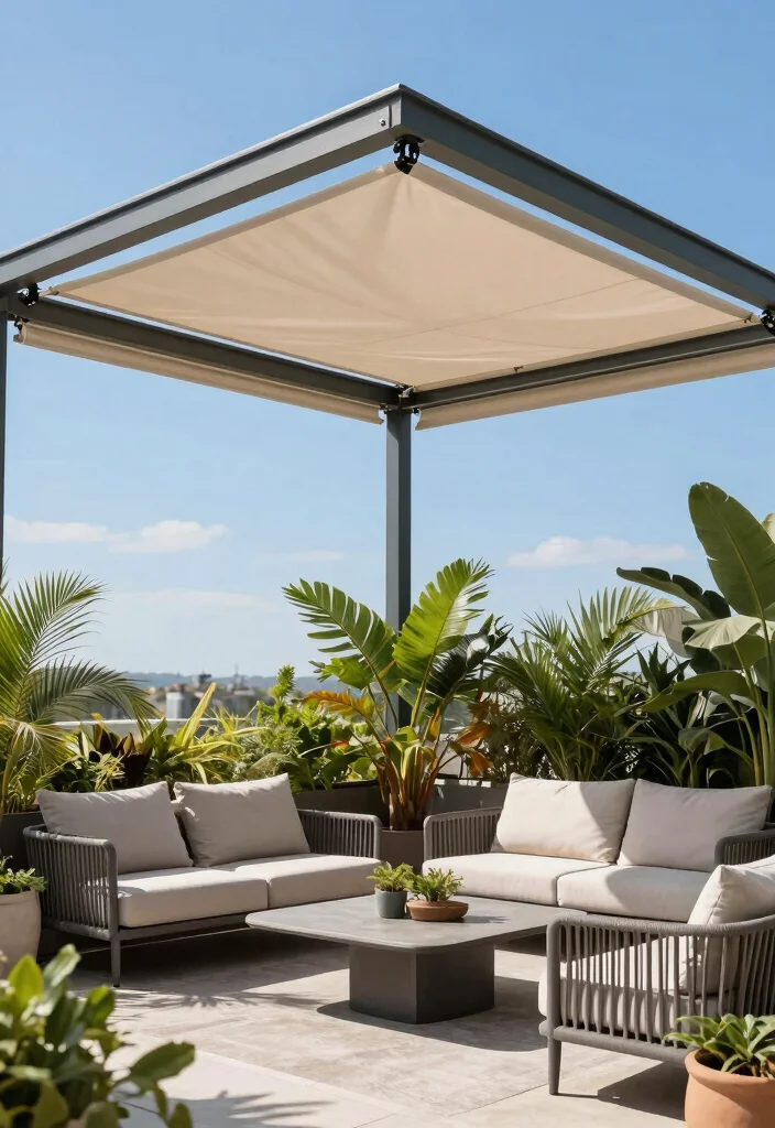 10 Outdoor Pergola Ideas With Roof for All Weather Use - 7. Retractable Roof Pergola 1