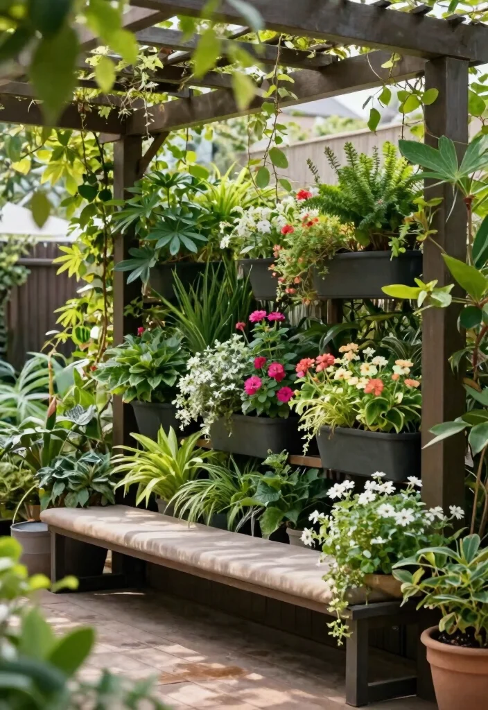 10 Pergola Decorating Ideas for Cozy and Inviting Spaces - 4. Vertical Gardens for Lushness 1