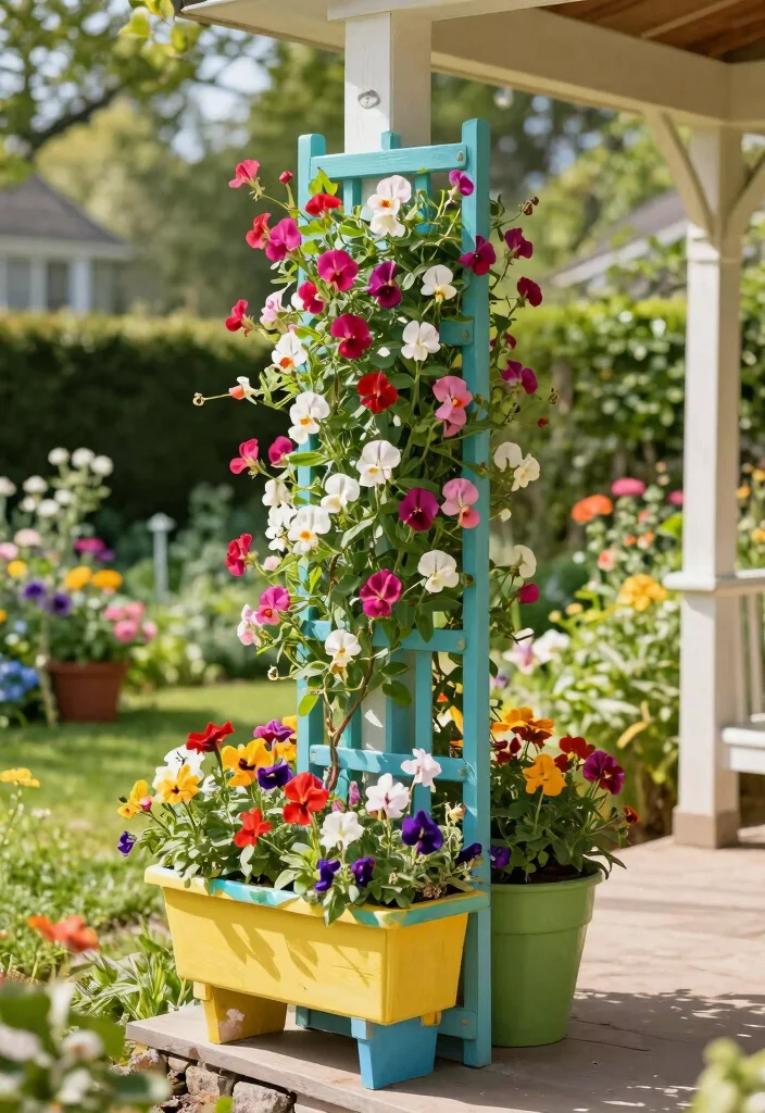 10 Porch Trellis Ideas to Add Privacy and Greenery 96 10 Porch Trellis Ideas to Add Privacy and Greenery - 10. Painted Trellis 1