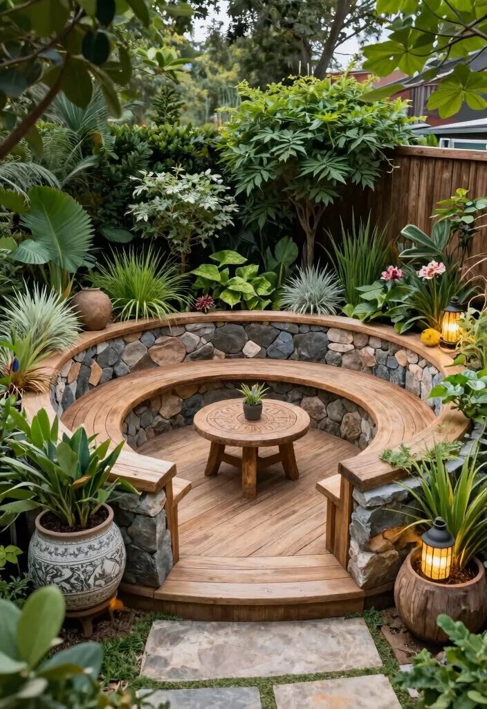 10 Semi Circle Patio Ideas for Soft and Inviting Layouts - 8. Nature-Inspired Retreat 1