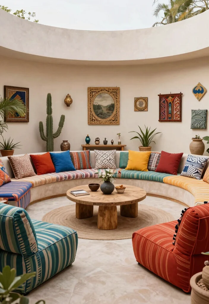 10 Semi Circle Patio Ideas for Soft and Inviting Layouts - 9. Eclectic Mix of Styles 1