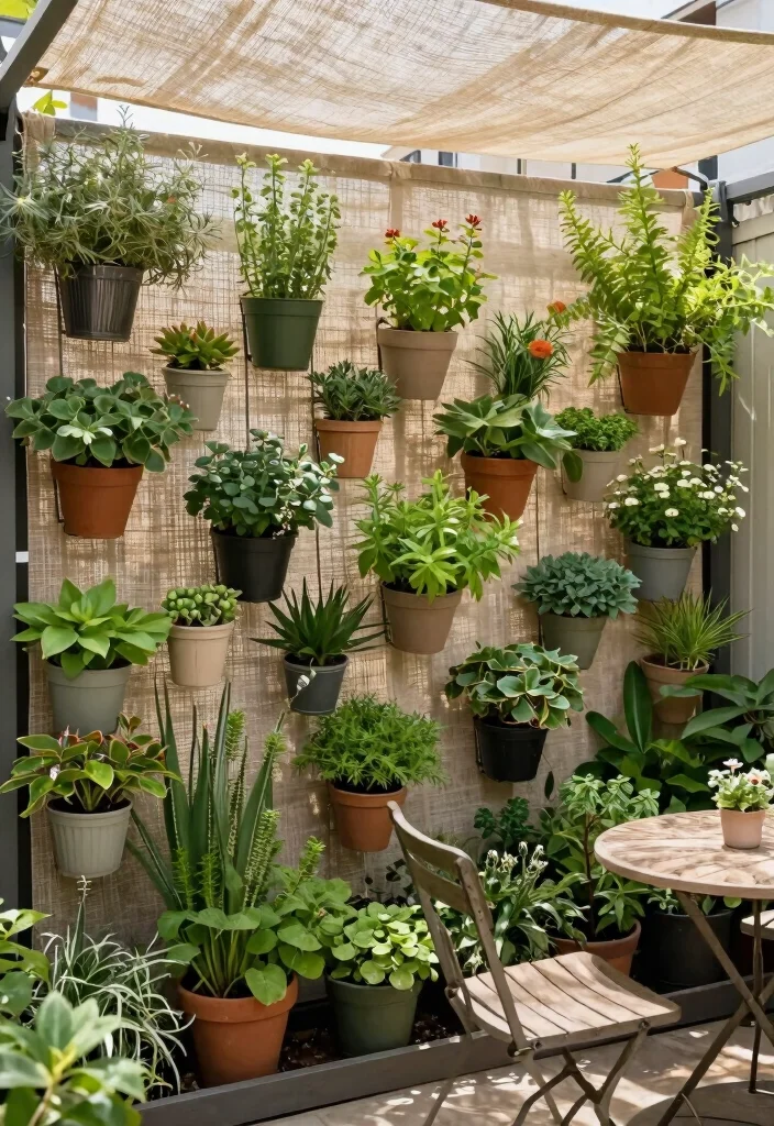 10 Shade Cloth Fence Ideas for Privacy and Sun Control - 3. Vertical Gardens with Shade Cloth Backing 1