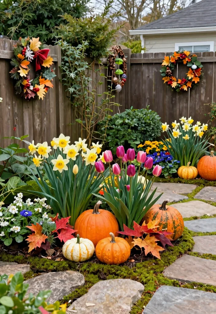 10 Side Yard Patio Ideas to Use Narrow Outdoor Areas - 10. Seasonal Displays 1
